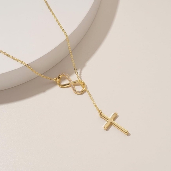 Cross 14K Gold Plated Cross Necklace - Picture 2 of 3